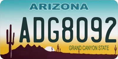 AZ license plate ADG8092