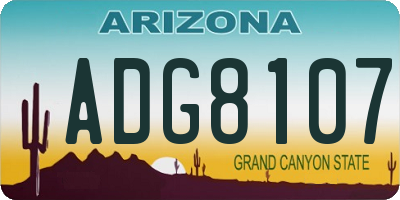 AZ license plate ADG8107