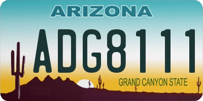 AZ license plate ADG8111