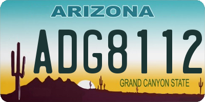 AZ license plate ADG8112
