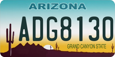 AZ license plate ADG8130