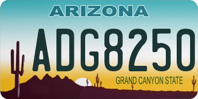 AZ license plate ADG8250