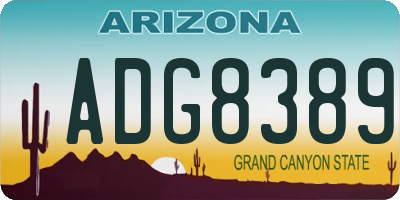 AZ license plate ADG8389