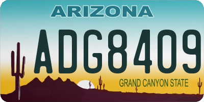 AZ license plate ADG8409