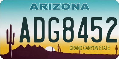 AZ license plate ADG8452