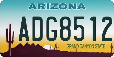 AZ license plate ADG8512