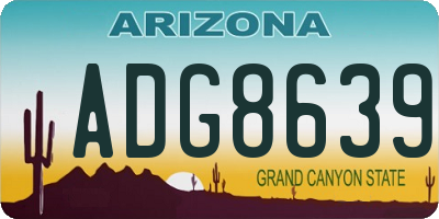 AZ license plate ADG8639