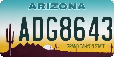 AZ license plate ADG8643