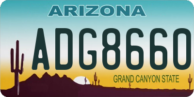 AZ license plate ADG8660