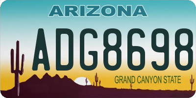 AZ license plate ADG8698