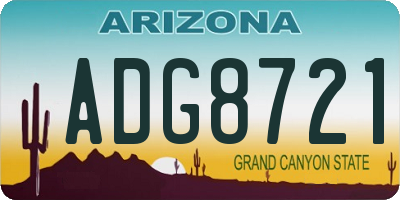 AZ license plate ADG8721
