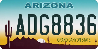 AZ license plate ADG8836