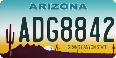AZ license plate ADG8842