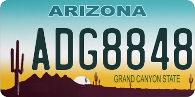 AZ license plate ADG8848