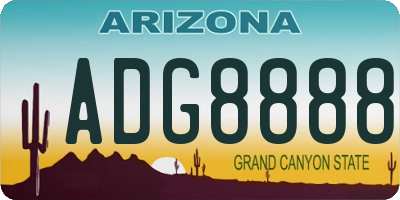 AZ license plate ADG8888
