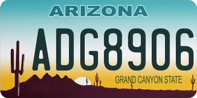 AZ license plate ADG8906
