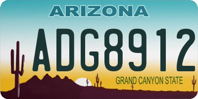 AZ license plate ADG8912