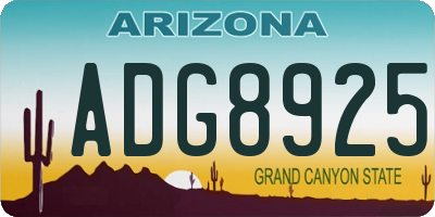 AZ license plate ADG8925