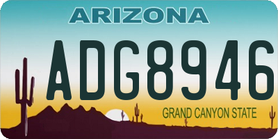 AZ license plate ADG8946