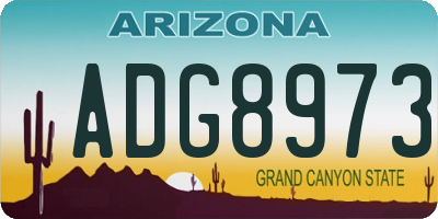 AZ license plate ADG8973