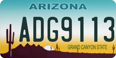 AZ license plate ADG9113