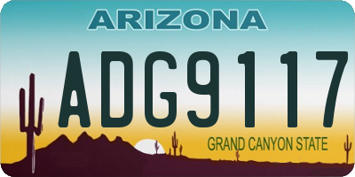 AZ license plate ADG9117