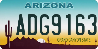 AZ license plate ADG9163