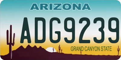 AZ license plate ADG9239