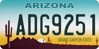AZ license plate ADG9251