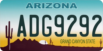 AZ license plate ADG9292