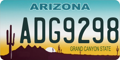 AZ license plate ADG9298