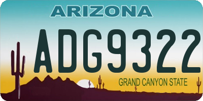 AZ license plate ADG9322