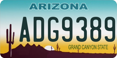 AZ license plate ADG9389