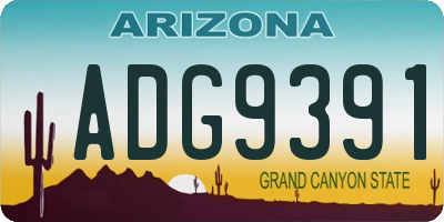 AZ license plate ADG9391