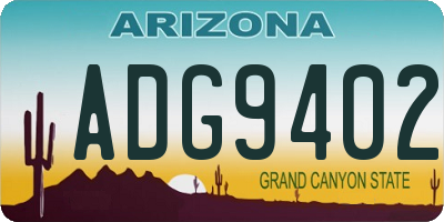 AZ license plate ADG9402