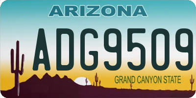 AZ license plate ADG9509