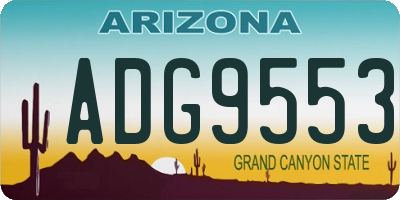 AZ license plate ADG9553