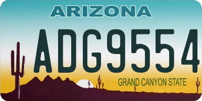 AZ license plate ADG9554