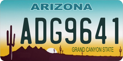 AZ license plate ADG9641