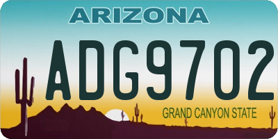 AZ license plate ADG9702