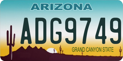 AZ license plate ADG9749