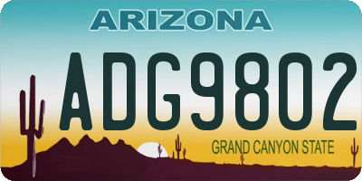 AZ license plate ADG9802