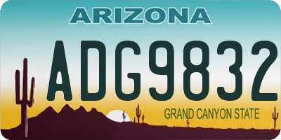 AZ license plate ADG9832