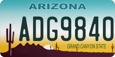 AZ license plate ADG9840