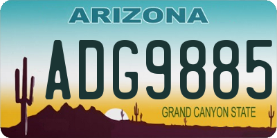 AZ license plate ADG9885