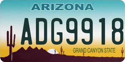 AZ license plate ADG9918