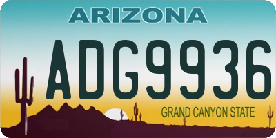 AZ license plate ADG9936