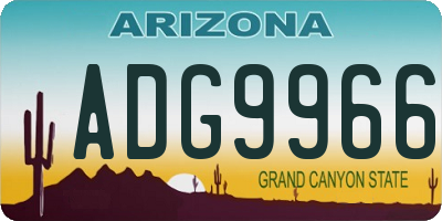 AZ license plate ADG9966
