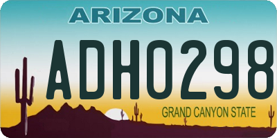 AZ license plate ADH0298