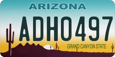 AZ license plate ADH0497
